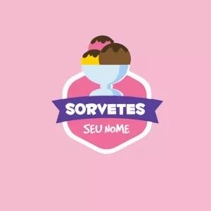Logo para Sorveteria com Sorvete Colorido para Editar