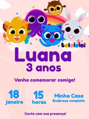 Convite de Aniversário Bolofofos para Editar Online
