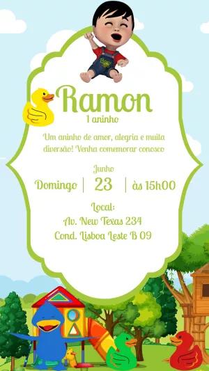 Convite de Aniversário Bento e Totó para Editar Online