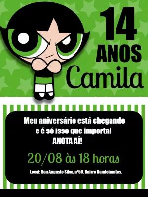 Convite de Aniversário Docinho Meninas Superpoderosas para Editar