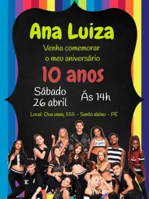 Convite de Aniversário Now United Editável Online