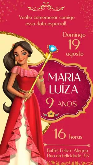Convite Aniversário Elena de Avalor para Editar Online