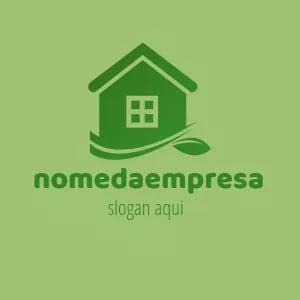 Logo de Empresa com Casa e Natureza para Editar Online