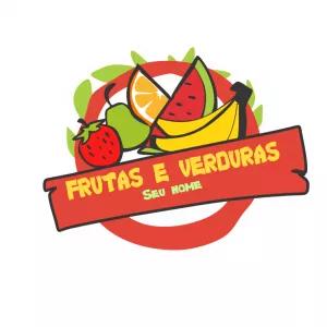 Logo Hortifruti com Frutas Coloridas para Editar Online
