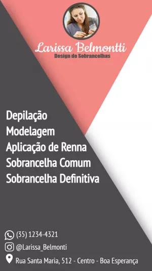 Cartão de Visita Design de Sobrancelha para Editar Online
