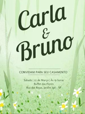Convite de Casamento Floral Delicado para Editar Online