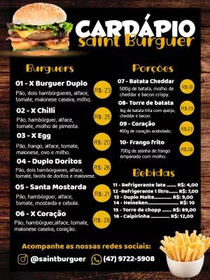 Cardápio de Hamburgueria Rústico para Editar Online