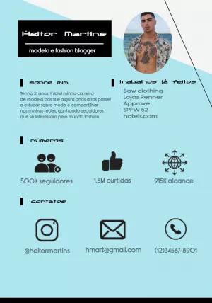 Mídia Kit Influencer com Foto para Editar Online