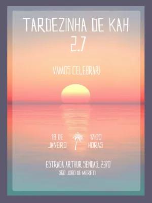Convite de Aniversário Tardezinha Pôr do Sol para Editar Online