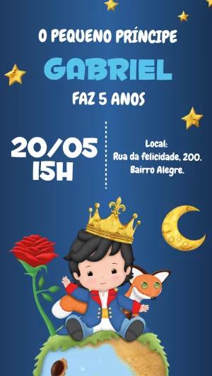 Convite Aniversário Pequeno Príncipe para Editar Online