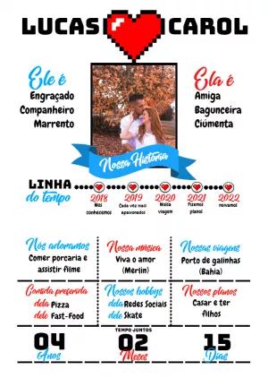 Quadro Infográfico de Casal com Foto para Editar Online
