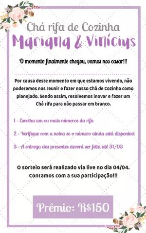 Convite Chá Rifa de Cozinha Floral para Editar Online