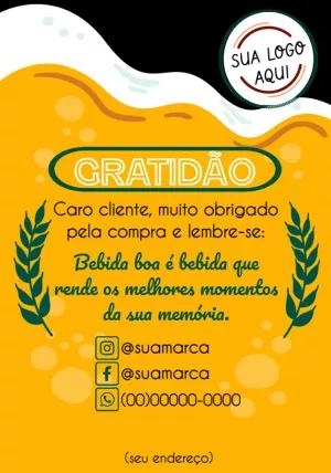 Cartão de Agradecimento Cerveja para Editar Online