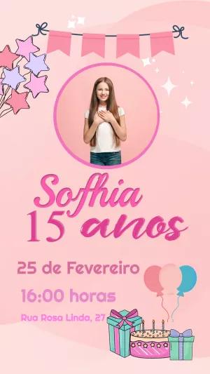 Convite de 15 Anos com Foto para Editar Online