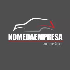 Logo Editável para Oficina Mecânica com Carro para Editar