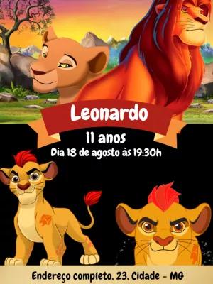 Convite Aniversário A Guarda do Leão com Kion para Editar Online