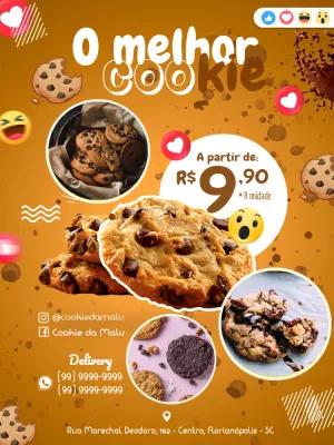 Flyer de Cookies e Doces com Fotos para Editar Online