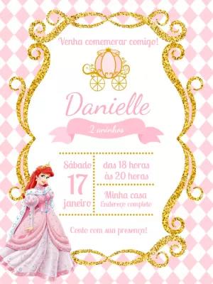 Convite Aniversário Princesa Ariel para Editar Online