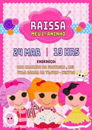 Convite Aniversário Lalaloopsy Baby para Editar Online