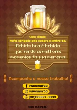 Cartão de Agradecimento Cerveja para Editar e Enviar Online