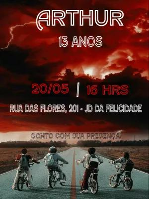 Convite Aniversário Stranger Things Editável Online