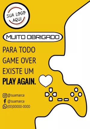Cartão de Agradecimento Gamer com Controle para Editar Online
