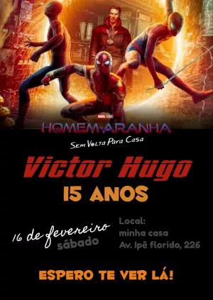 Convite Aniversário Homem Aranha Sem Volta Para Casa para Editar