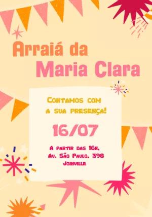 Convite de Aniversário Arraiá Moderno para Editar Online