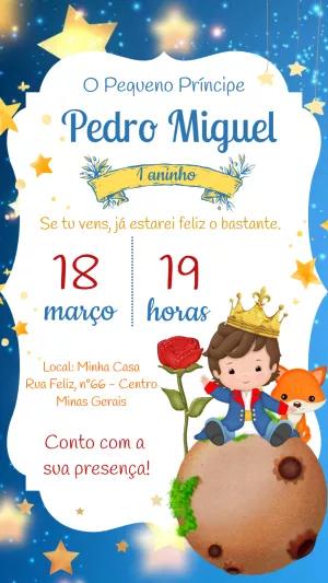 Convite Aniversário O Pequeno Príncipe para Editar Online