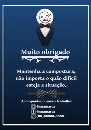 Cartão de Agradecimento Elegante com Terno para Editar Online
