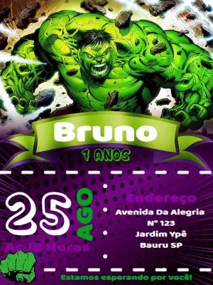 Convite de Aniversário do Incrível Hulk para Editar Online