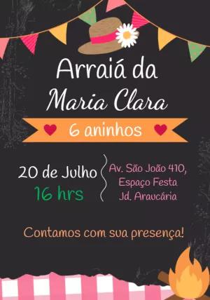 Convite de Aniversário Festa Junina para Editar Online