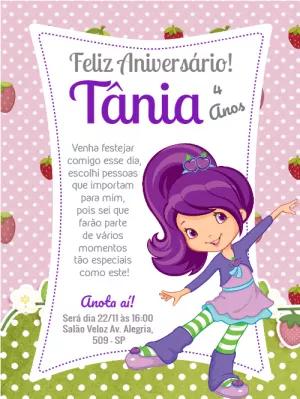 Convite de Aniversário Plum Pudding para Editar Online