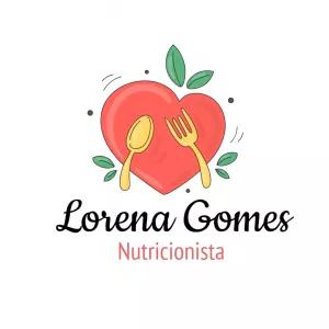 Logo Nutricionista com Coração e Talheres para Editar