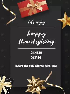 Elegant Thanksgiving Invitation with Gift Boxes to Edit Online