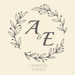 Logo Monograma Casamento Floral para Editar Online
