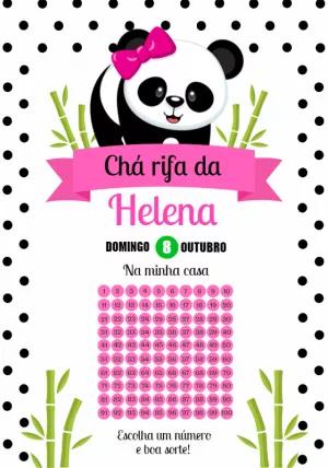 Convite Chá Rifa Pandinha Menina para Editar Online
