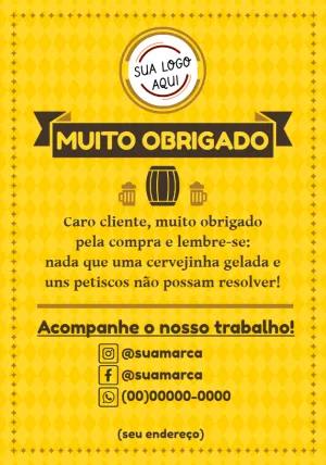 Cartão de Agradecimento Cerveja para Editar Online