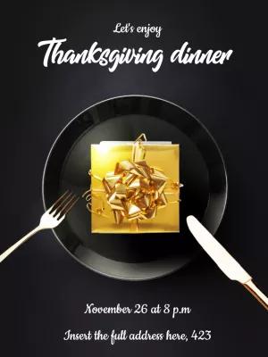 Elegant Thanksgiving Dinner Invitation to Edit Online