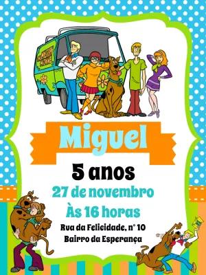 Convite de Aniversário Scooby Doo para Editar Online
