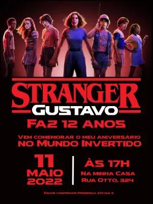 Convite Stranger Things Editável Online para Festa de Aniversário