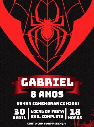 Convite Aniversário Homem Aranha Miles Morales para Editar Online