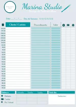 Ficha de Agendamento para Sobrancelhas Editável Online