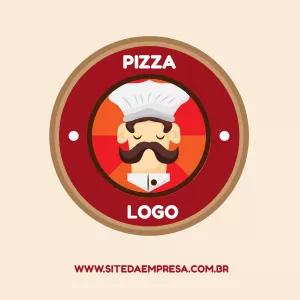 Logo de Pizzaria com Chef Mascote para Editar Online
