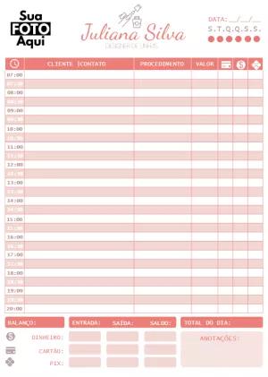 Folha de Agendamento Designer de Unhas para Editar Online