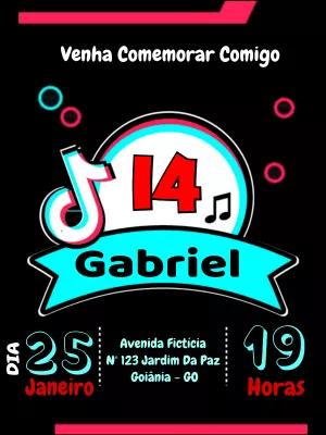 Convite de Aniversário Tik Tok com Música para Editar Online