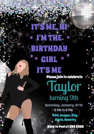 Editable Pop Star Birthday Invitation for Girls to Print