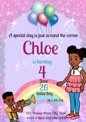 Gracie's Corner Birthday Invitation to Edit Online