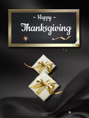 Elegant Thanksgiving Post with Gold Accents to Edit Online