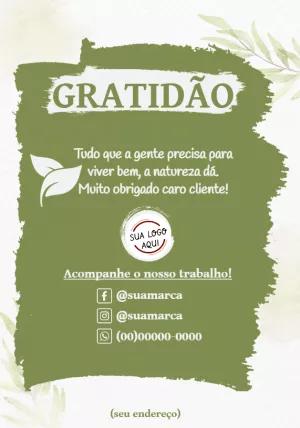 Cartão de Agradecimento Natural Editável para Clientes
